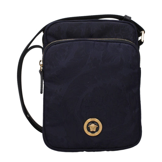 Versace Blue Fabric Crossbody Bag