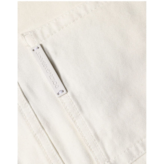 Dolce & Gabbana White Tattered Skinny Cotton Denim Jeans
