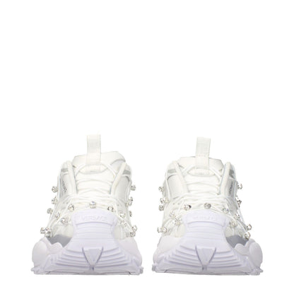 Versace White Fabric Sneakers