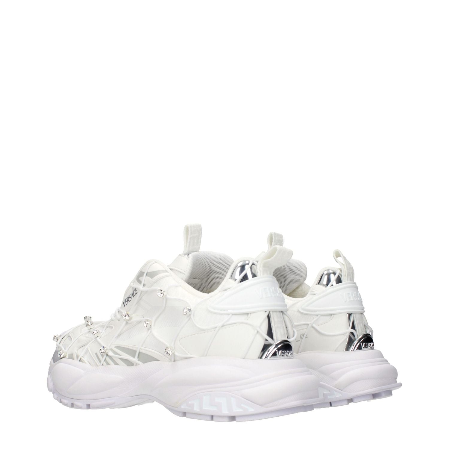 Versace White Fabric Sneakers