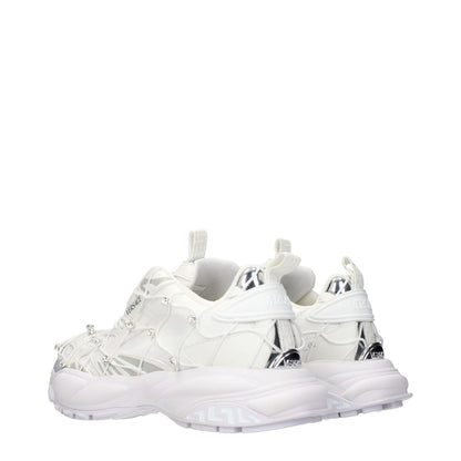 Versace White Fabric Sneakers