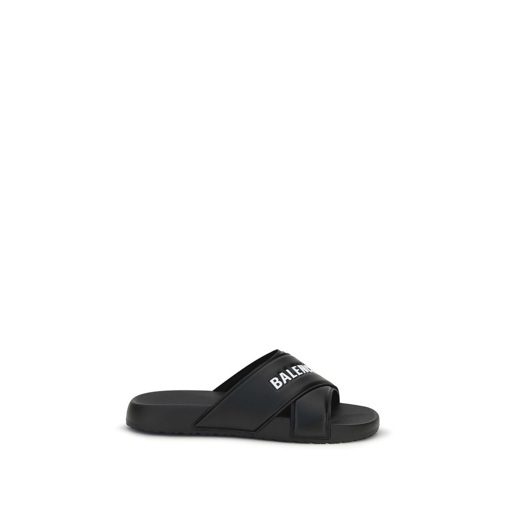 Balenciaga Black Rubber Sandals