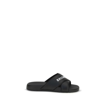 Balenciaga Black Rubber Sandals