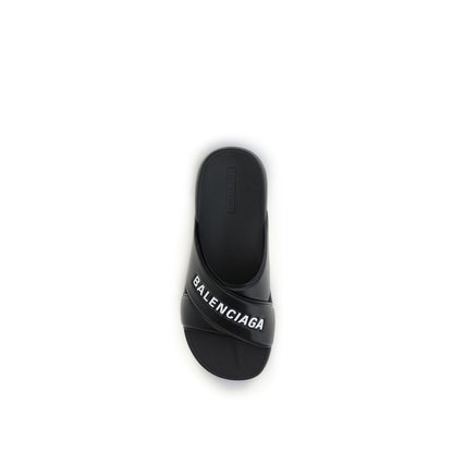 Balenciaga Black Rubber Sandals