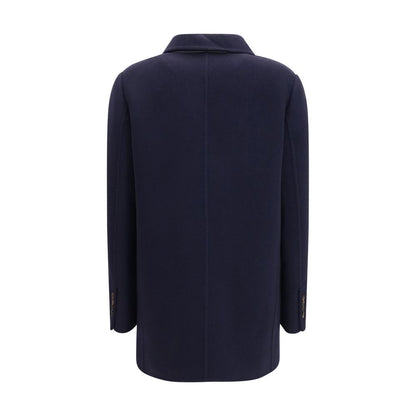 Brunello Cucinelli Blue Wool Oves Aries Full-Length Jacket