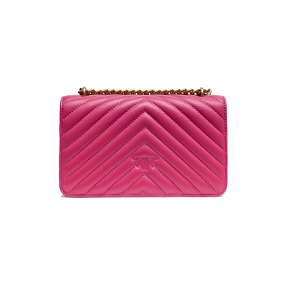 PINKO Pink Leather Love One Mini Shoulder Bag