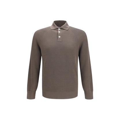 Brunello Cucinelli Brown Cotton Polo Shirt