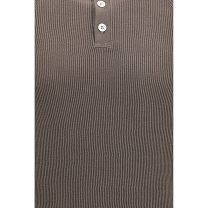 Brunello Cucinelli Brown Cotton Polo Shirt