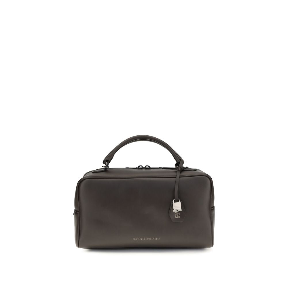 Brunello Cucinelli Brown Calf Leather Bos Taurus Handbag