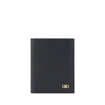 Ferragamo Black Calf Leather Bos Taurus Wallet