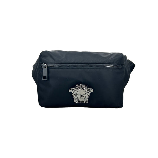 Versace Medusa Black Nylon Belt Bag Waist Fanny Pack Purse