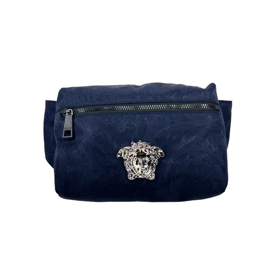 Versace Medusa Navy Nylon Belt Bag Waist Fanny Pack Purse