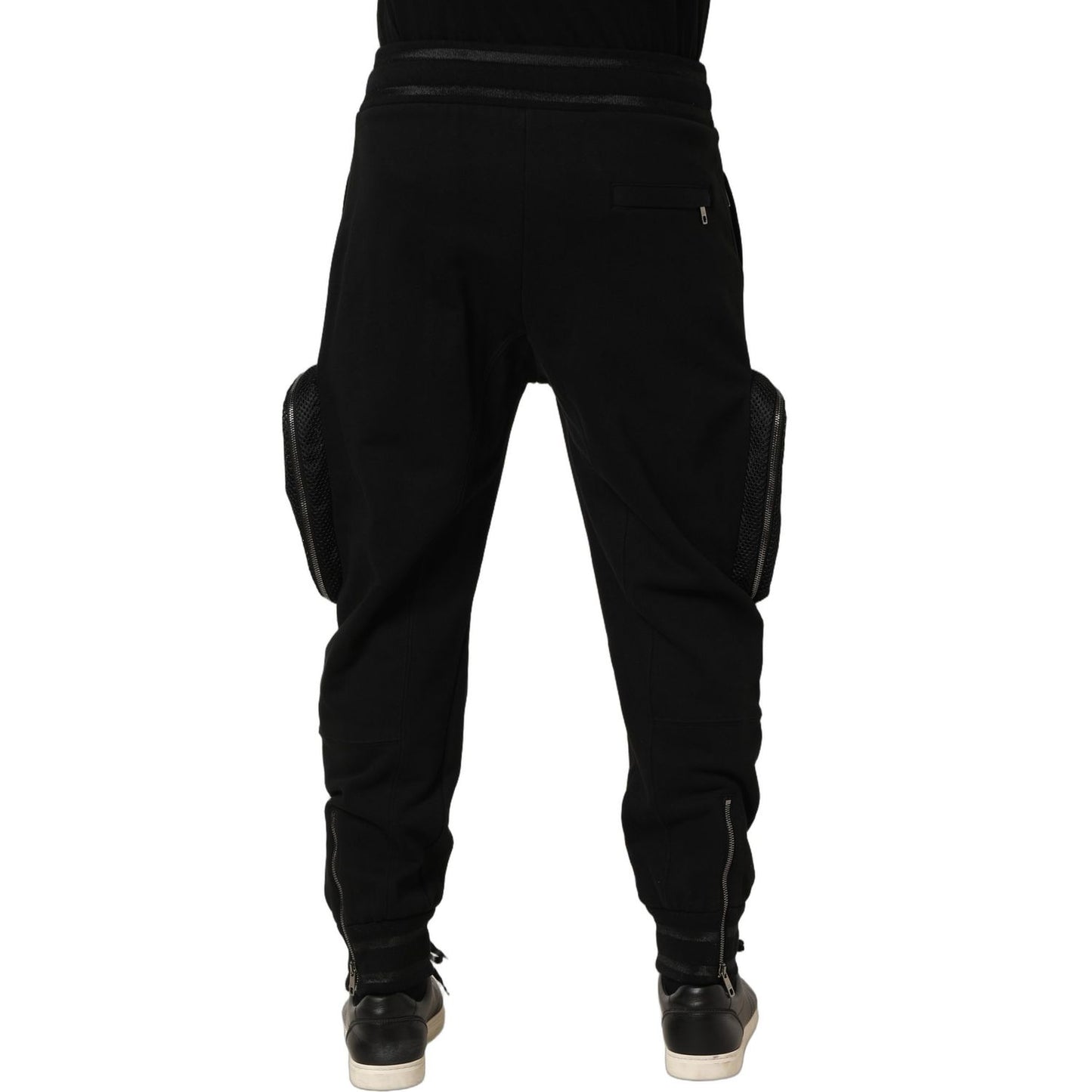 Dolce & Gabbana Black Mid Waist Cargo Jogger Sweatpants Pants