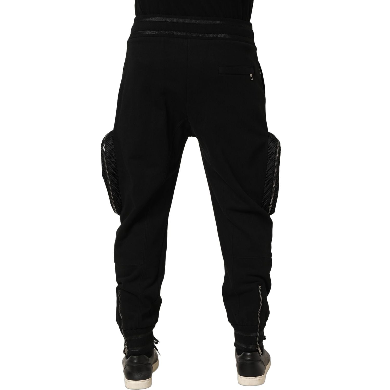 Dolce & Gabbana Black Mid Waist Cargo Jogger Sweatpants Pants