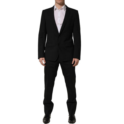 Dolce & Gabbana Black Wool Slim Fit Formal 2 Piece Men Suit