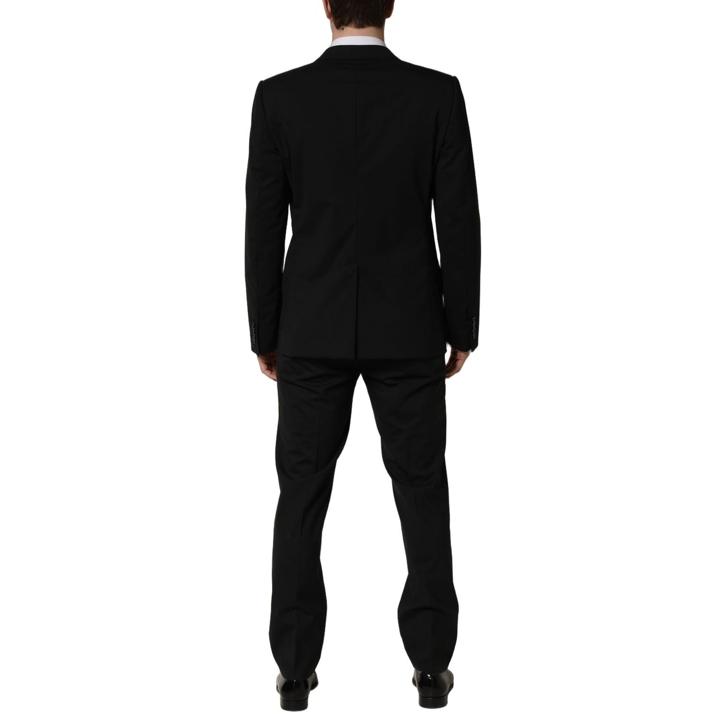 Dolce & Gabbana Black Wool Slim Fit Formal 2 Piece Men Suit