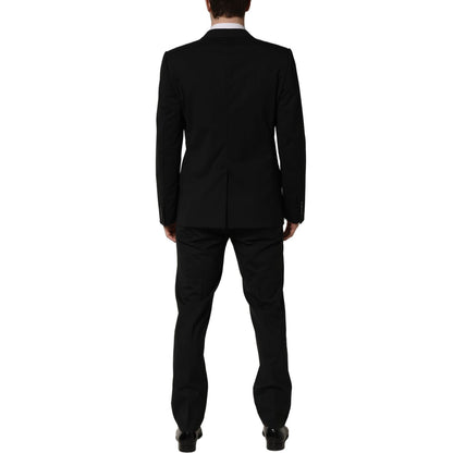 Dolce & Gabbana Black Wool Slim Fit Formal 2 Piece Men Suit