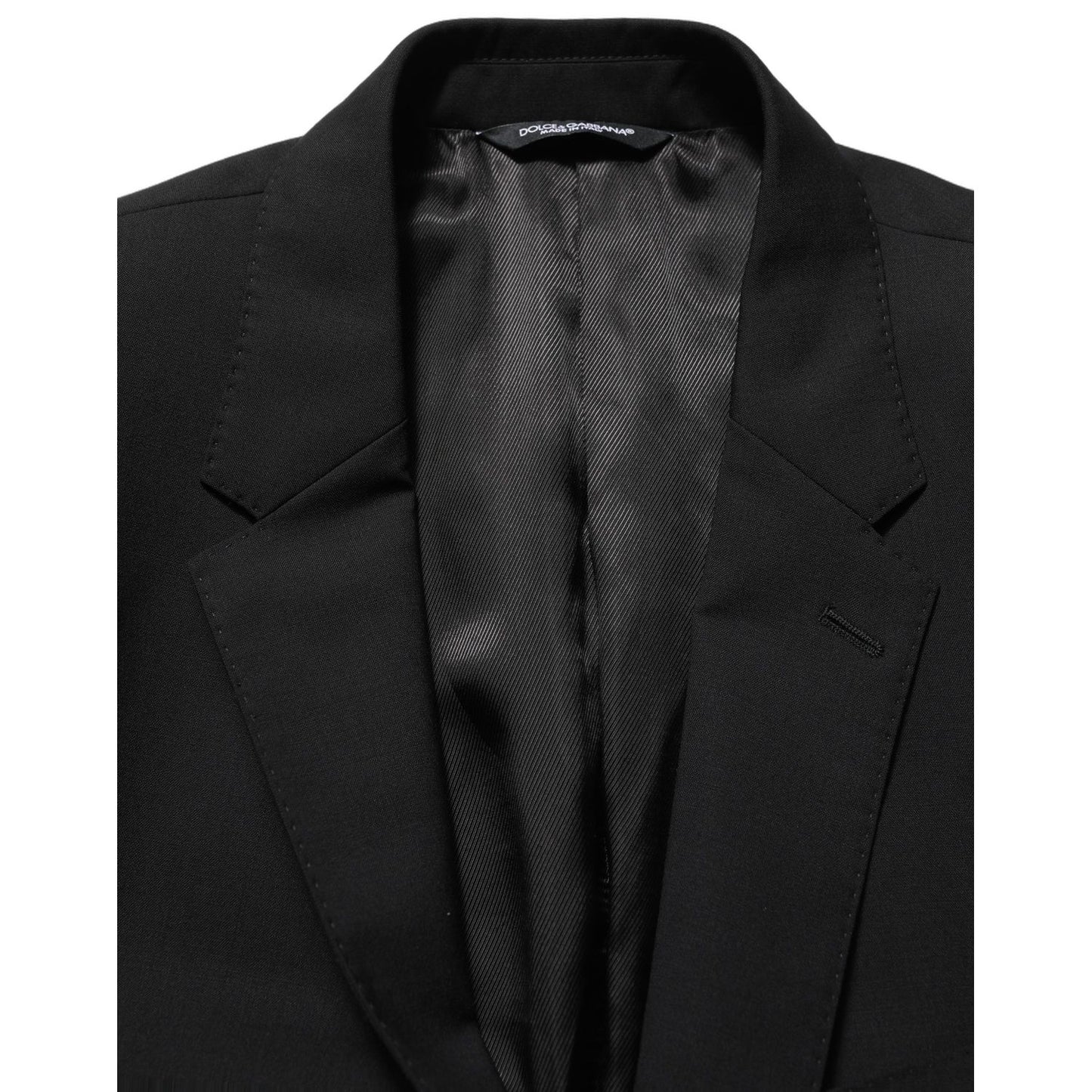 Dolce & Gabbana Black Wool Slim Fit Formal 2 Piece Men Suit