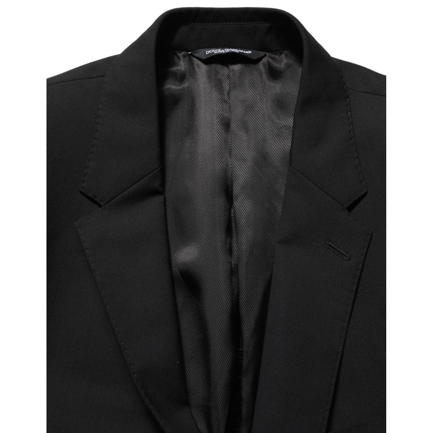 Dolce & Gabbana Black Wool Slim Fit Formal 2 Piece Men Suit