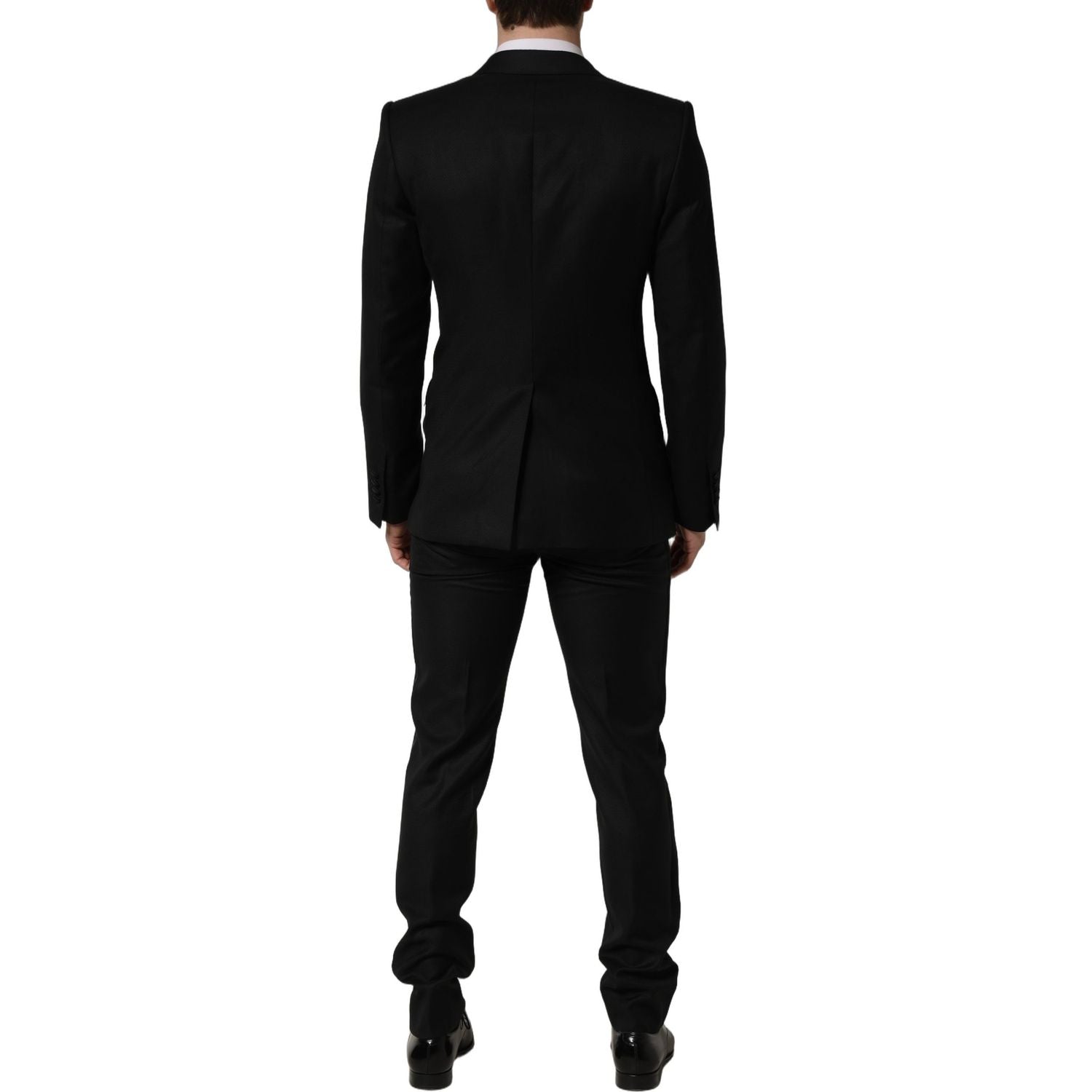 Dolce & Gabbana Black Wool Slim Fit Formal 2 Piece Men Suit