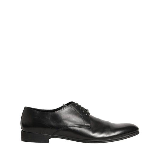 Dolce & Gabbana Black Leather Men Derby Dress Formal Shoes