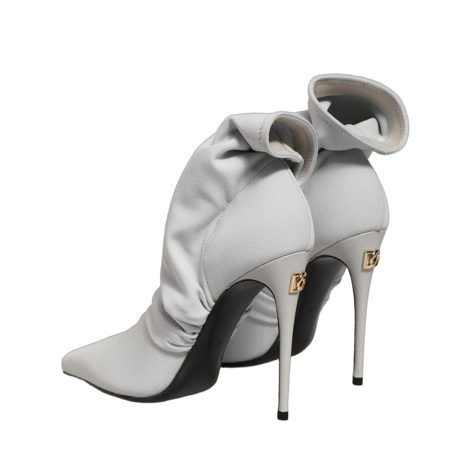 Dolce & Gabbana Gray Stretch Socks Heels Ankle Boots Shoes