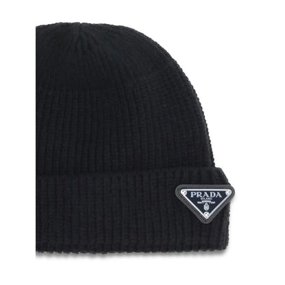 Prada Black Wool Oves Aries Beanie