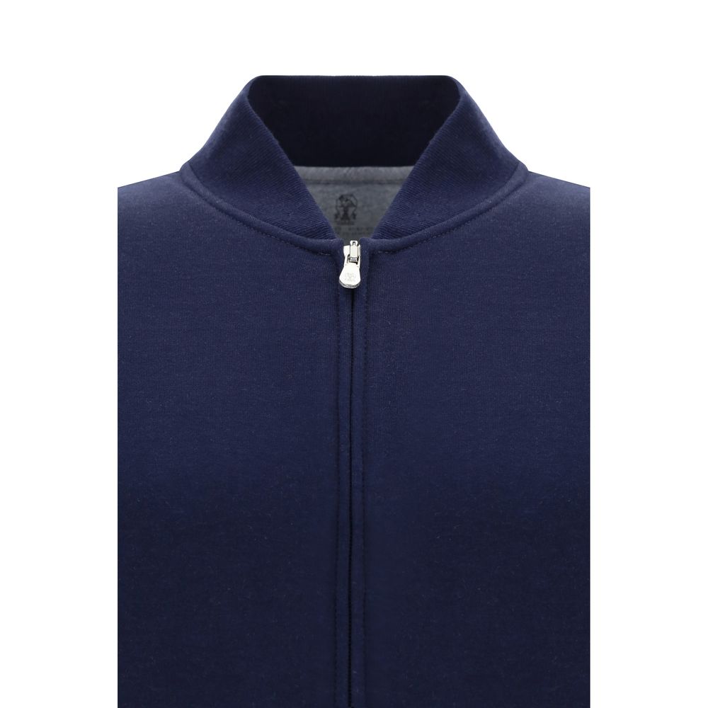 Brunello Cucinelli Blue Cotton Sweatshirt