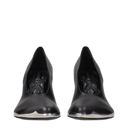 Burberry Black Leather High Heel Pumps