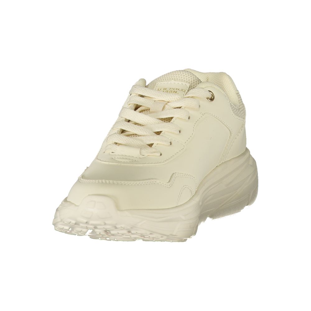 U.S. POLO ASSN. White Polyester Athletic Sneakers