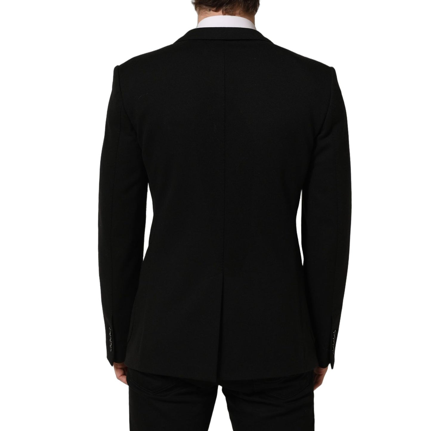 Dolce & Gabbana Black Logo Crest SingleBreasted Coat Blazer