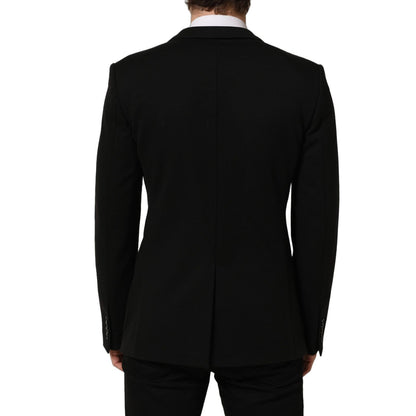 Dolce & Gabbana Black Logo Crest SingleBreasted Coat Blazer