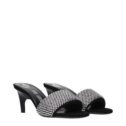 The Attico Black Fabric Stiletto Heel Sandals