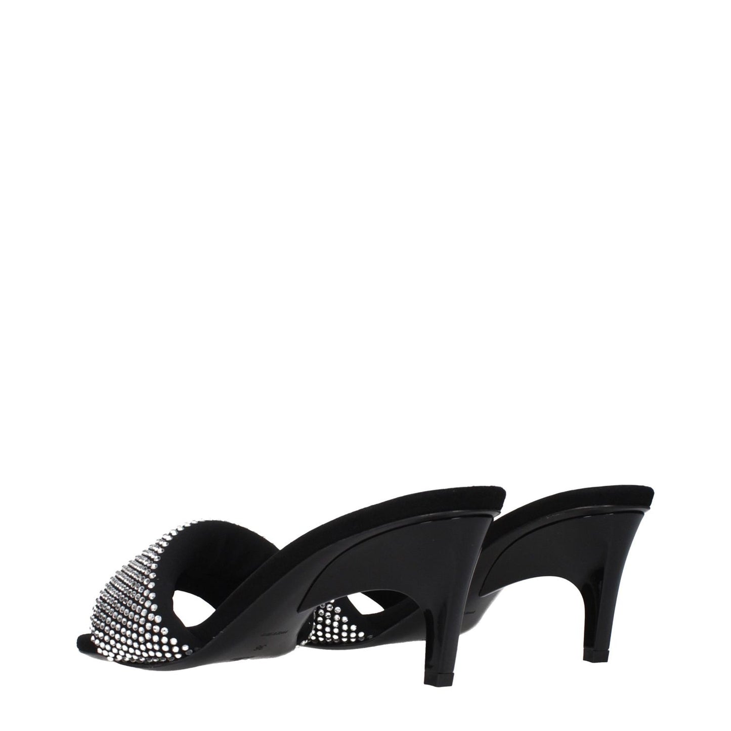The Attico Black Fabric Stiletto Heel Sandals