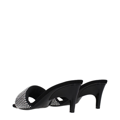 The Attico Black Fabric Stiletto Heel Sandals