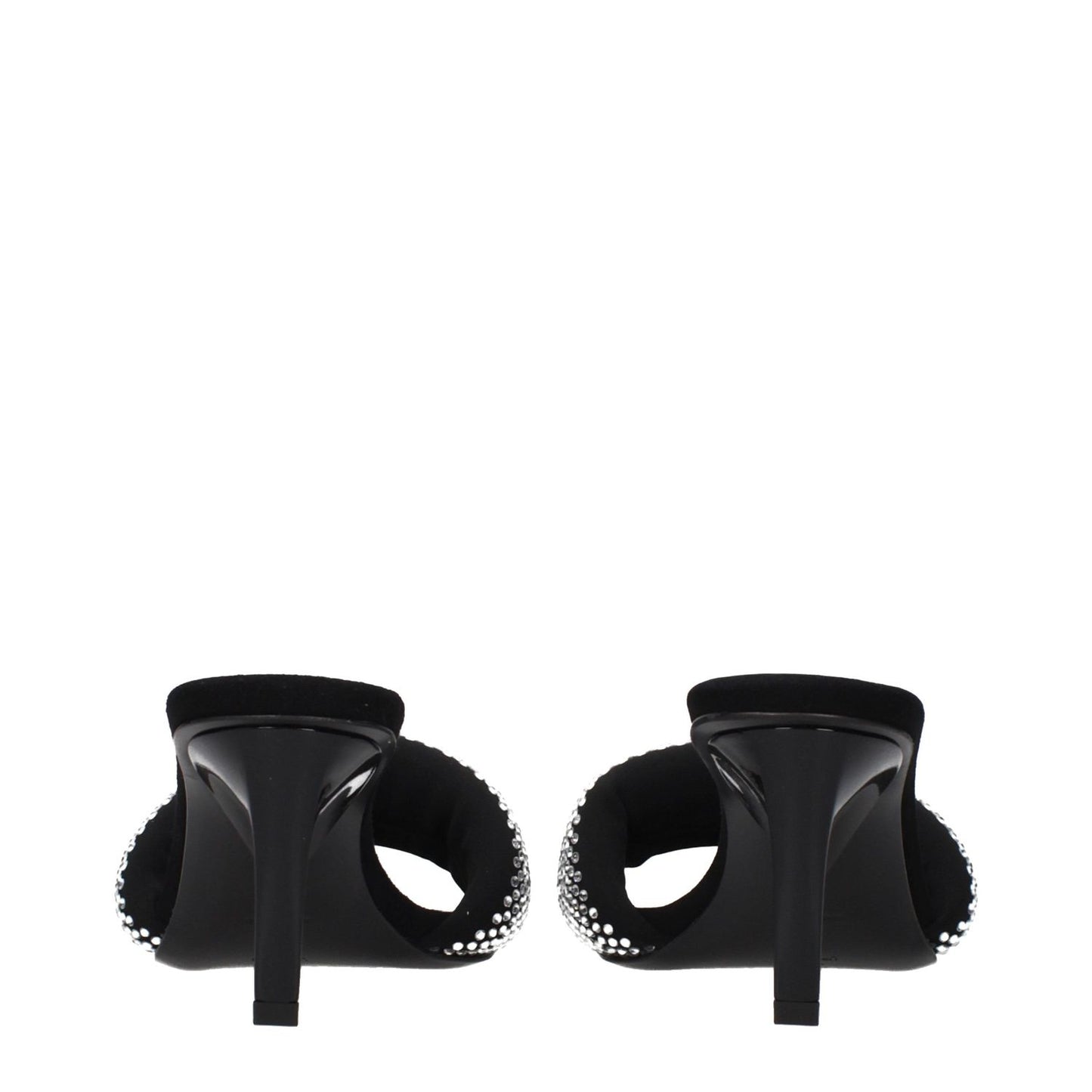 The Attico Black Fabric Stiletto Heel Sandals