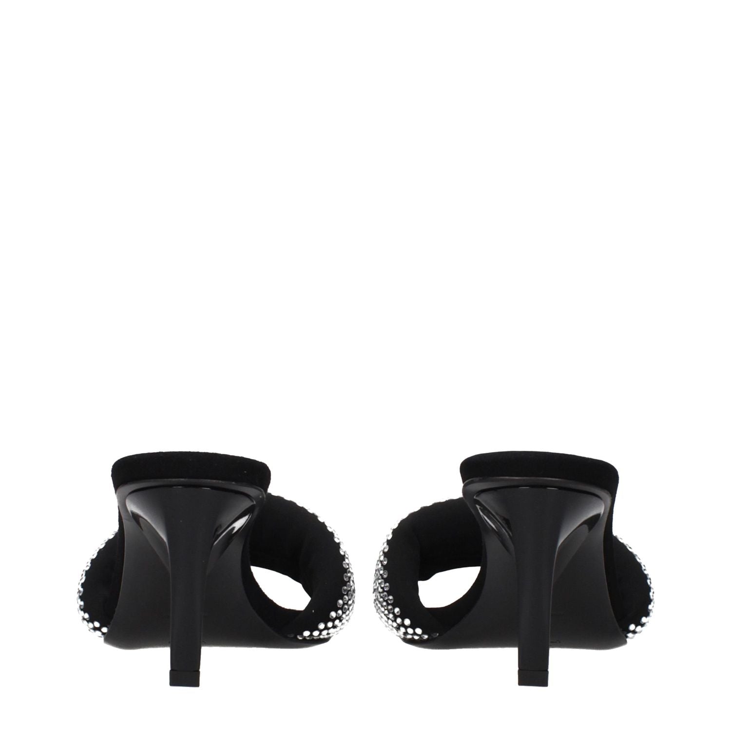 The Attico Black Fabric Stiletto Heel Sandals