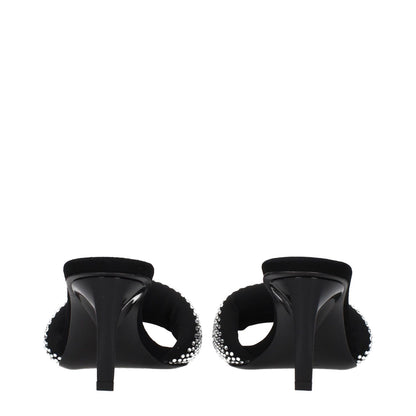 The Attico Black Fabric Stiletto Heel Sandals