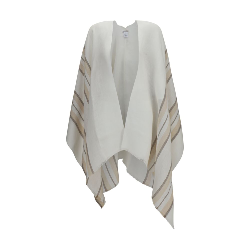 Brunello Cucinelli Beige Linen Poncho