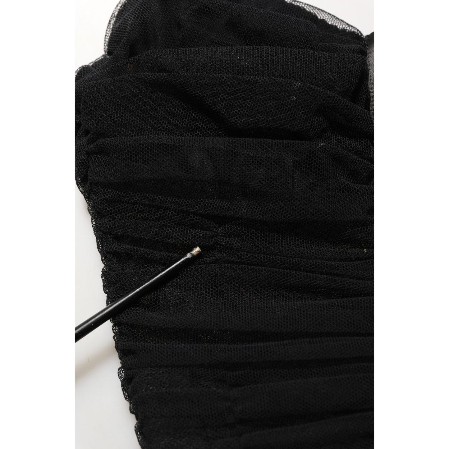 Dolce & Gabbana Sleeveless V-neck Shift Knee Length Black