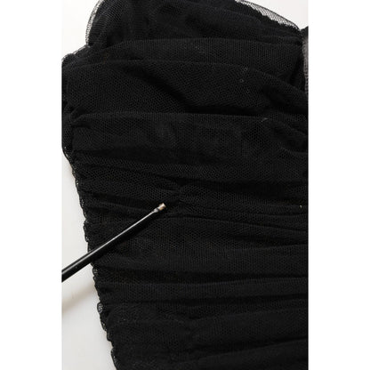 Dolce & Gabbana Sleeveless V-neck Shift Knee Length Black