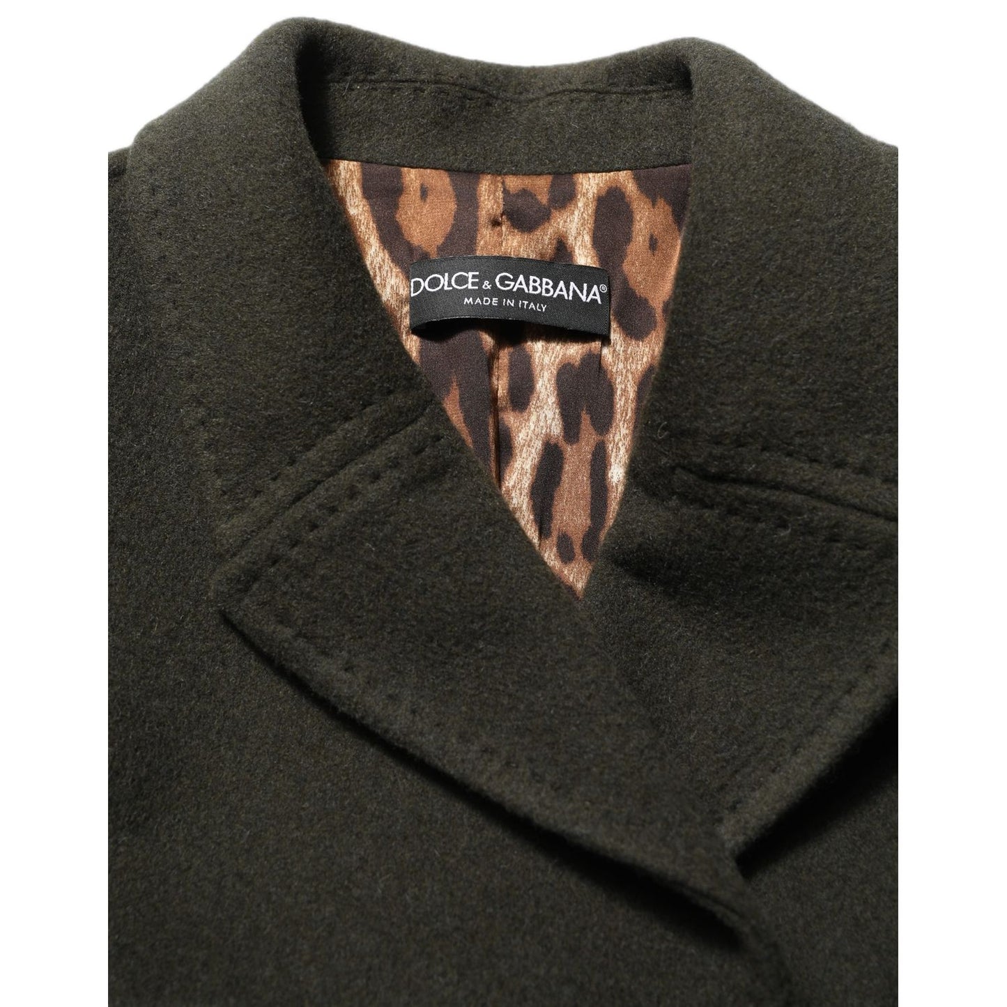 Dolce & Gabbana Dark Green Double Breasted Peacoat Jacket