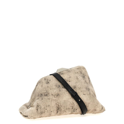 The Attico Gray Leather Clutch Bag