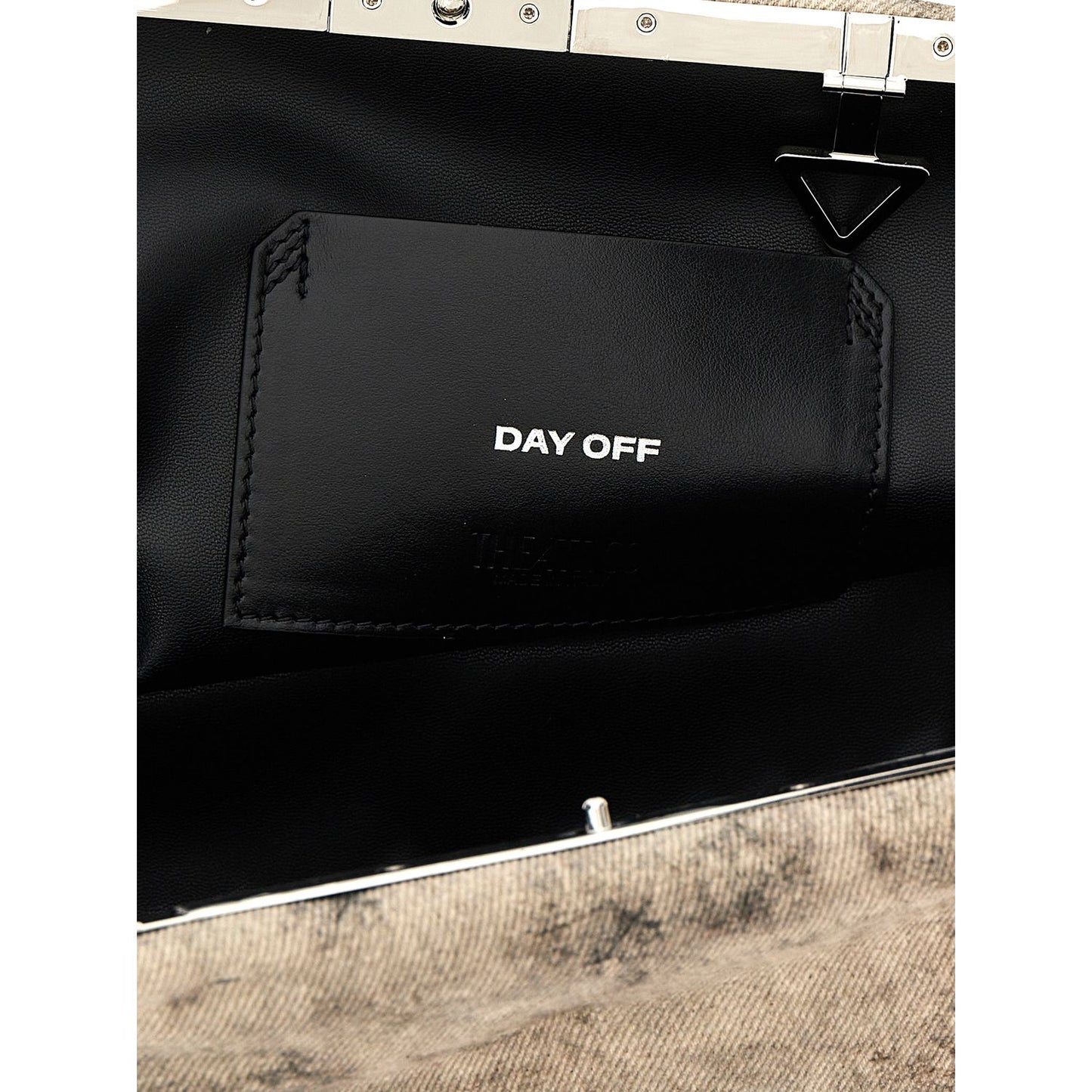 The Attico Gray Leather Clutch Bag