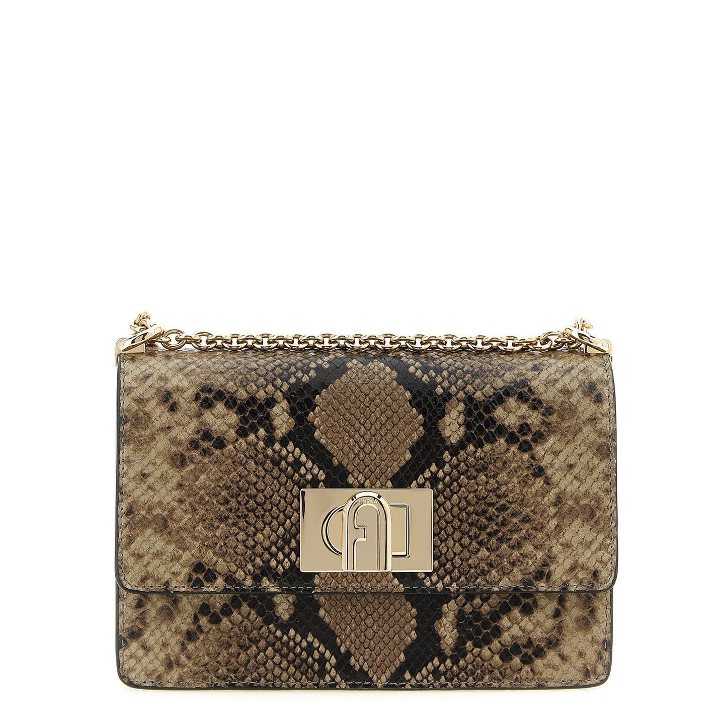 Furla Gray Goatskin Crossbody Bag