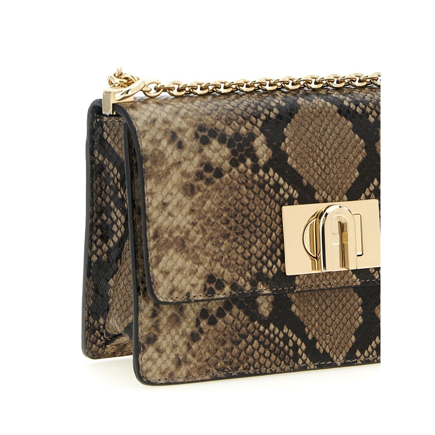 Furla Gray Goatskin Crossbody Bag