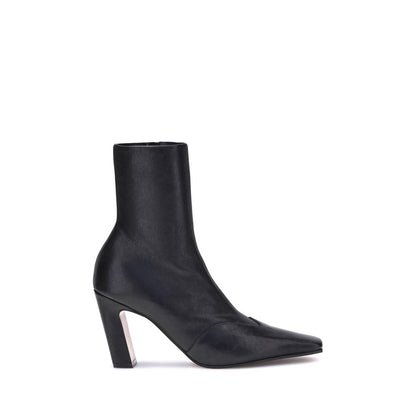 Khaite Black Calf Leather Bos Taurus Ankle Boots