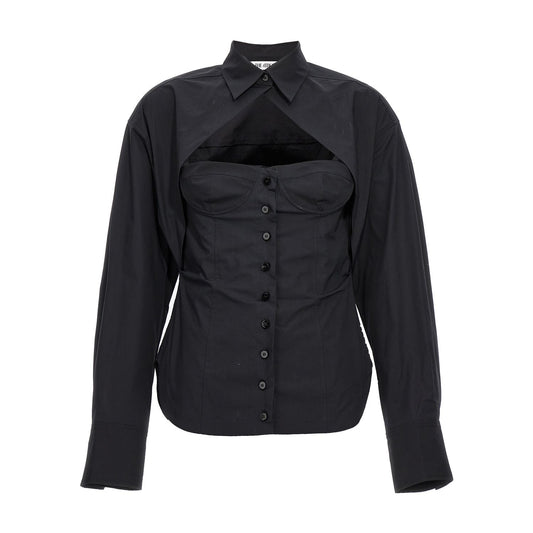 The Attico Black Cotton Blouse