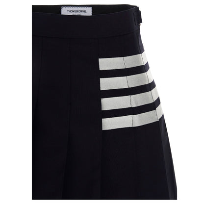 Thom Browne Blue Wool Long Skirt