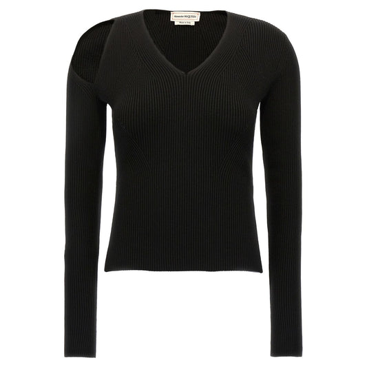 Alexander McQueen Black Wool Cardigan
